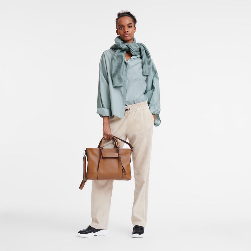 Women Longchamp 3D L Handbag Beige | Thailand-479LBUIHC