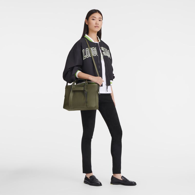 Women Longchamp 3D L Handbag Khaki | Thailand-763CGMAHV