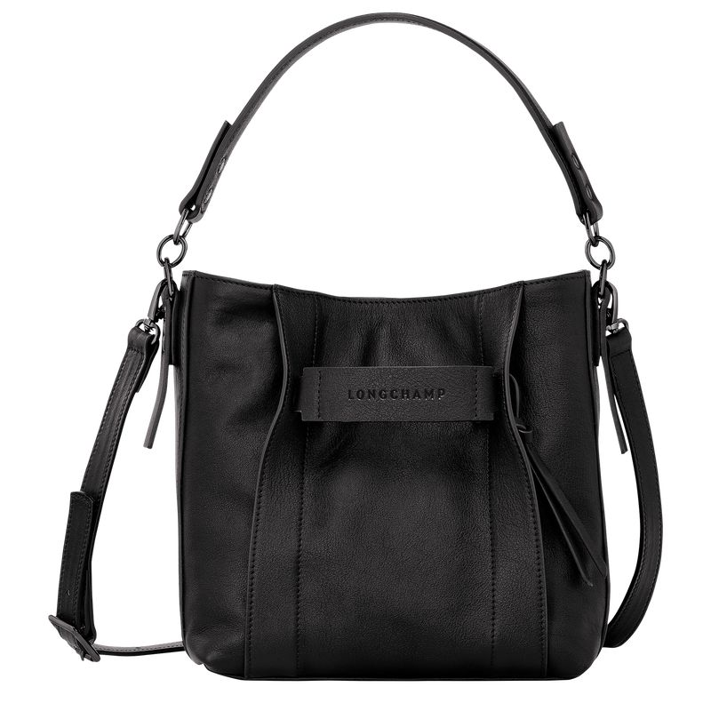 Women Longchamp 3D S Crossbody Bag Black | Thailand-584CPMEVY