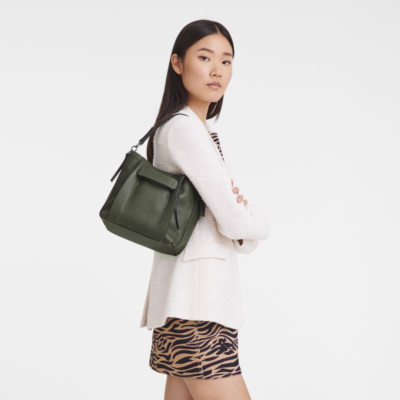 Women Longchamp 3D S Crossbody Bag Khaki | Thailand-940UDBLRX
