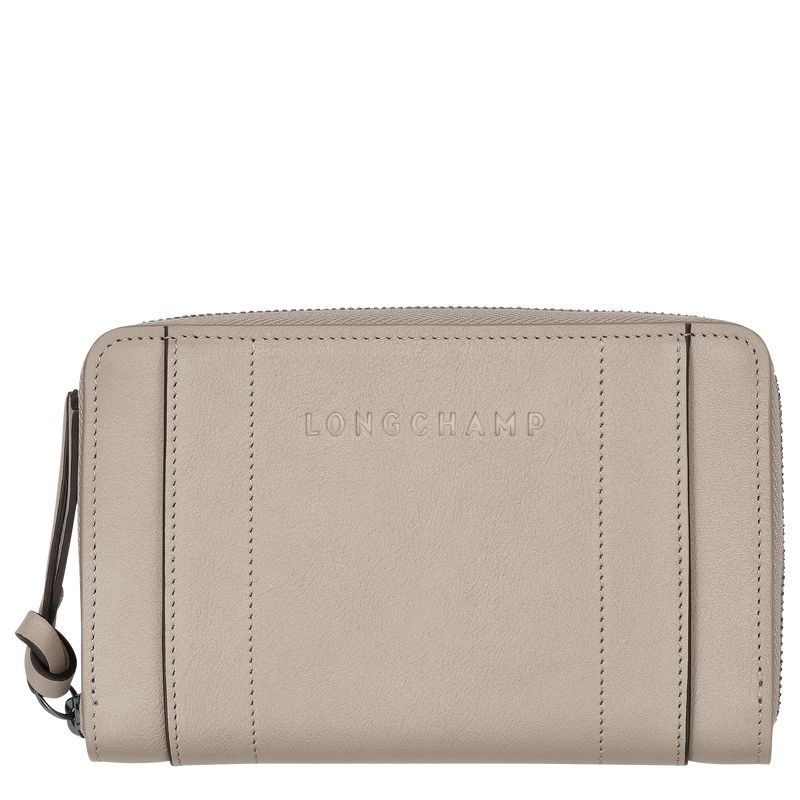 Women Longchamp 3D Wallet Beige | Thailand-397EAGPHL