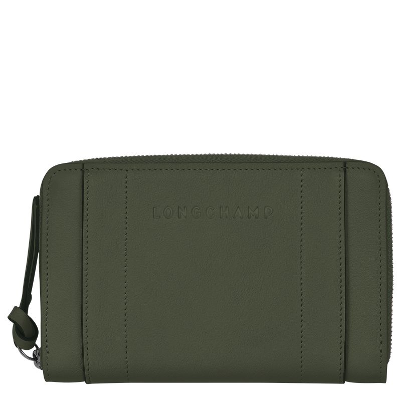 Women Longchamp 3D Wallet Khaki | Thailand-543SRKBQZ