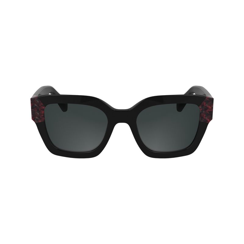 Women Longchamp Acetate Sunglasses Black / Red | Thailand-965JRZUGW