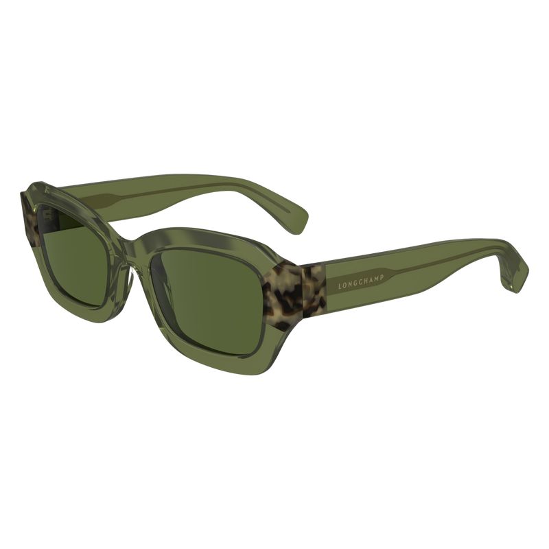 Women Longchamp Acetate Sunglasses Khaki | Thailand-527NWIOSY
