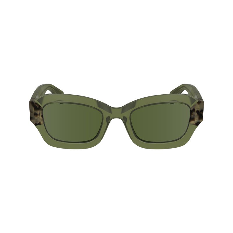 Women Longchamp Acetate Sunglasses Khaki | Thailand-527NWIOSY