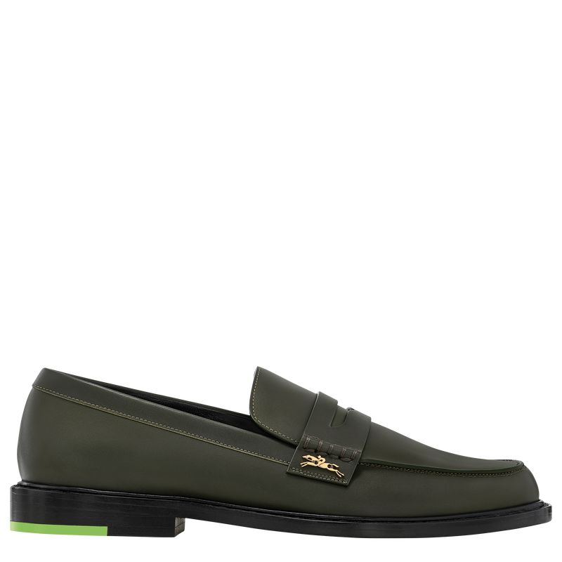 Women Longchamp Au Sultan Loafers Khaki | Thailand-950DHEWVJ