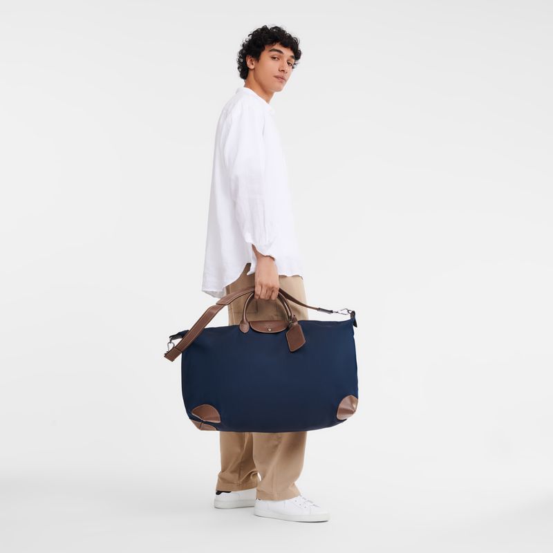 Women Longchamp Boxford L Travel Bag Blue | Thailand-705FOLQWX