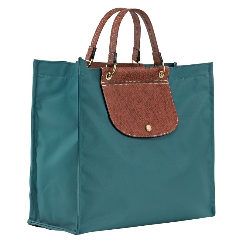Women Longchamp Cabas L Tote Bag Blue Green | Thailand-190OGLVQZ