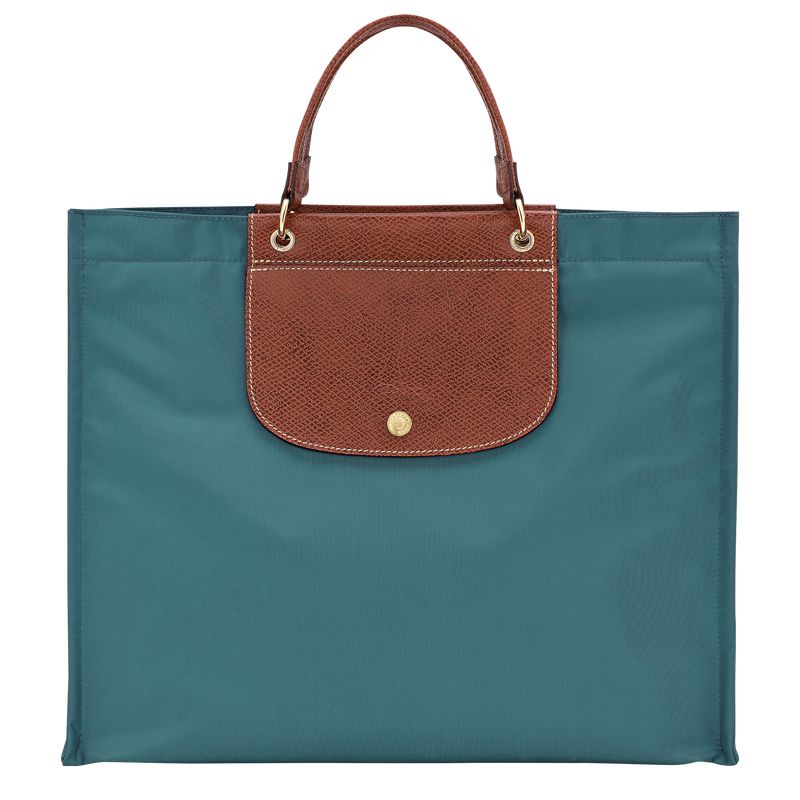 Women Longchamp Cabas L Tote Bag Blue Green | Thailand-190OGLVQZ