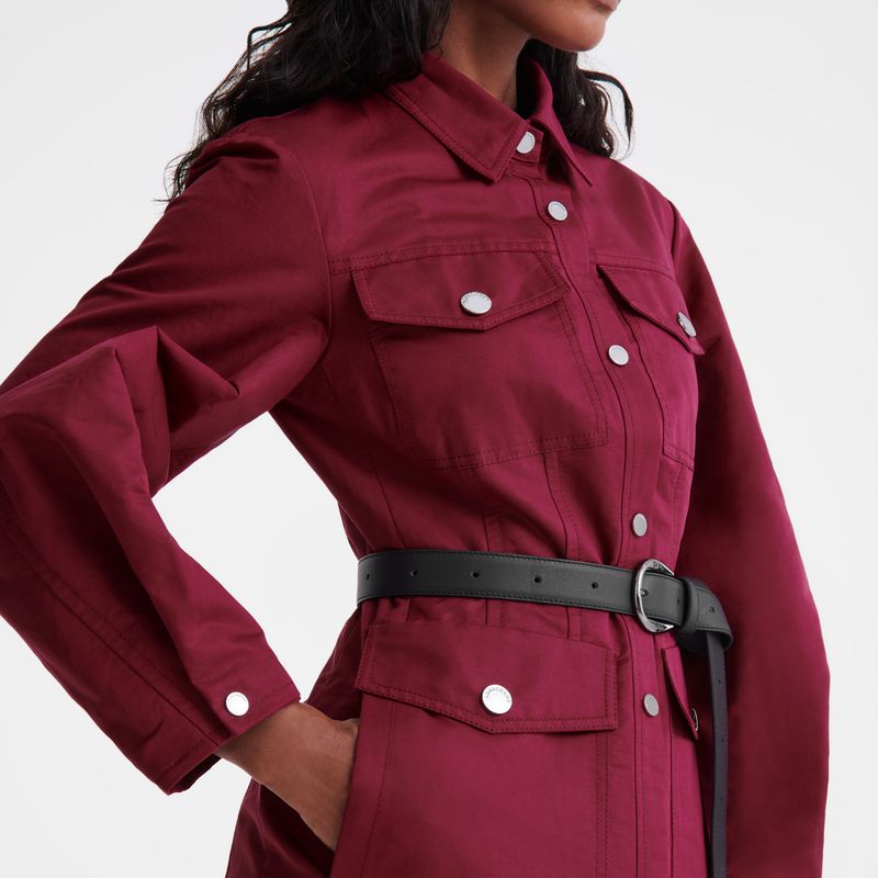 Women Longchamp Canvas Dress Dark Red | Thailand-617ODGJWI