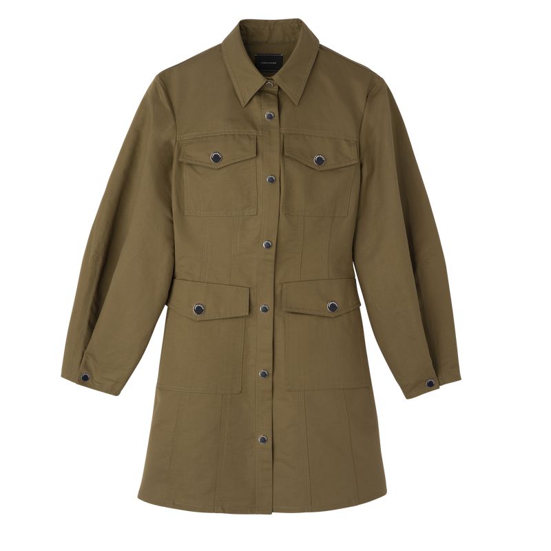 Women Longchamp Canvas Dress Olive | Thailand-893UNXBPK