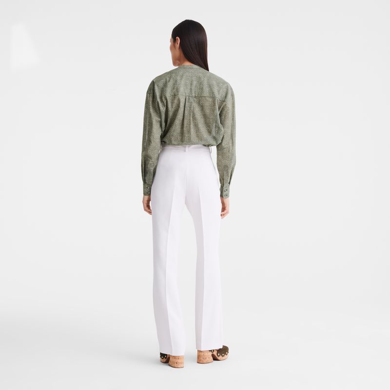 Women Longchamp Crepe Pants Cream | Thailand-129LHOQSY