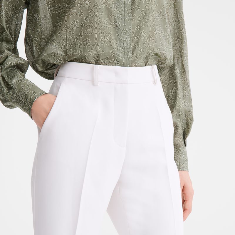 Women Longchamp Crepe Pants Cream | Thailand-129LHOQSY