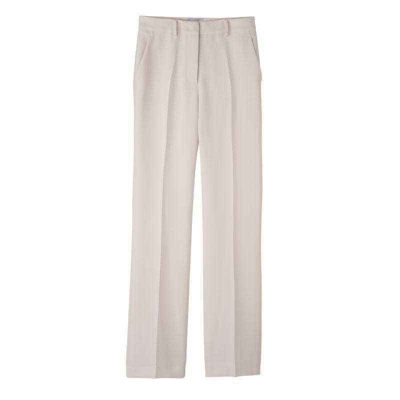 Women Longchamp Crepe Pants Cream | Thailand-129LHOQSY