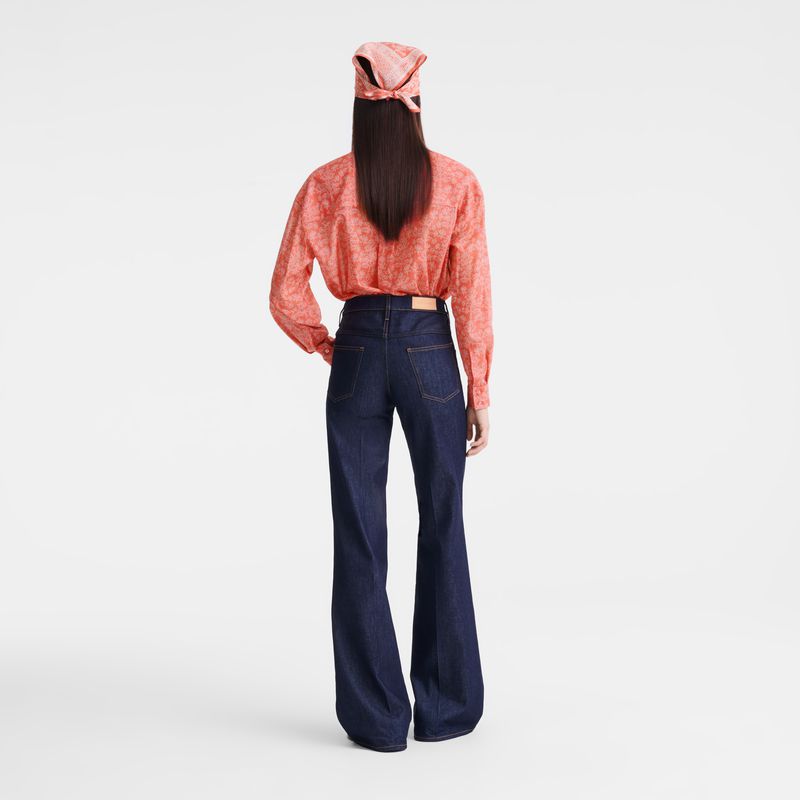 Women Longchamp Denim Jeans Blue | Thailand-908URCOWH