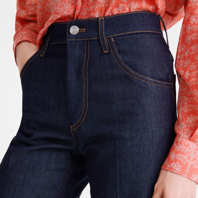 Women Longchamp Denim Jeans Blue | Thailand-908URCOWH