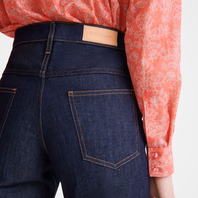 Women Longchamp Denim Jeans Blue | Thailand-908URCOWH