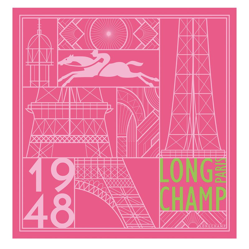 Women Longchamp Eiffel Tower 1948 50 Scarf Pink | Thailand-842CDZSEQ