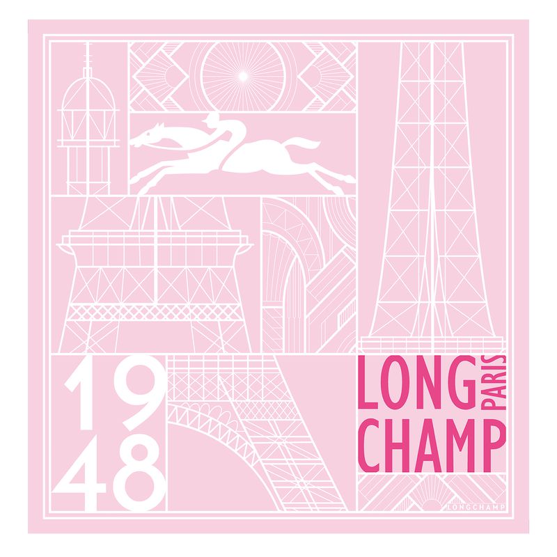 Women Longchamp Eiffel Tower 1948 50 Scarf Pink / Multicolor | Thailand-507BOACUJ