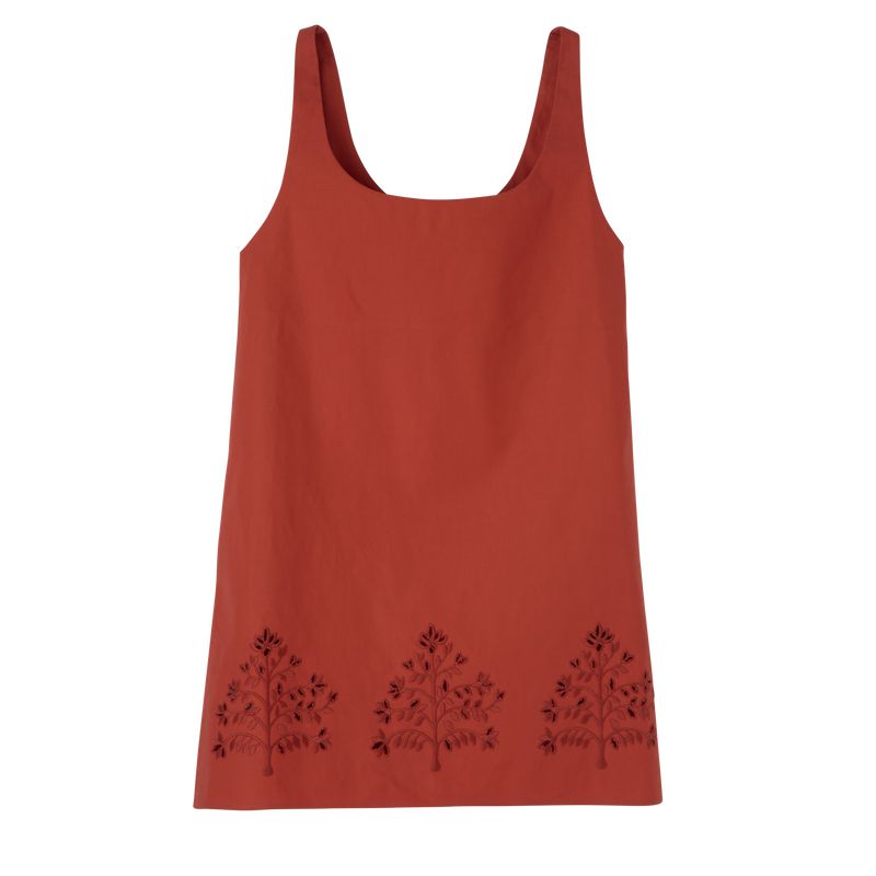 Women Longchamp Embroidered Canvas Dress Pink | Thailand-859FMWXAQ