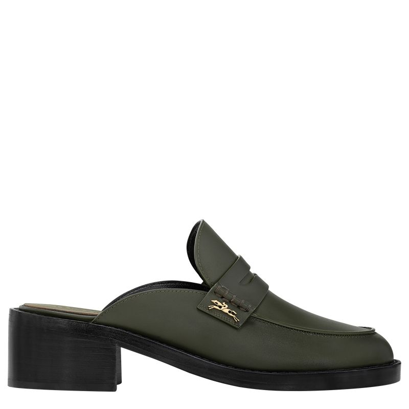 Women Longchamp Epure Timeless Mules Khaki | Thailand-063BVFLZX
