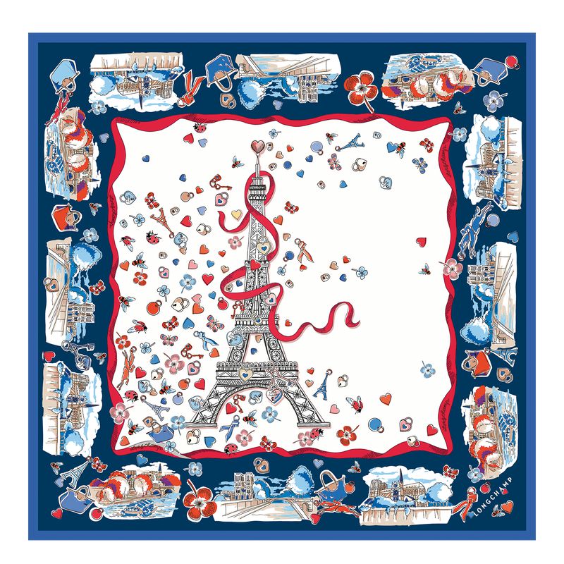 Women Longchamp Equestrian Tower 50 Scarf Cream | Thailand-659JNOCMK