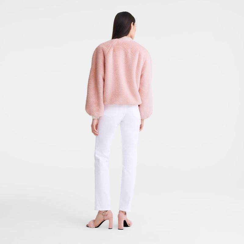 Women Longchamp Faux Fur Jacket Rose | Thailand-975GNMQUS