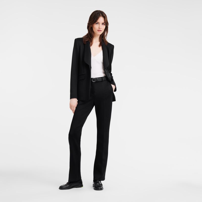 Women Longchamp Fitted Jacket Black | Thailand-508JNSKDQ