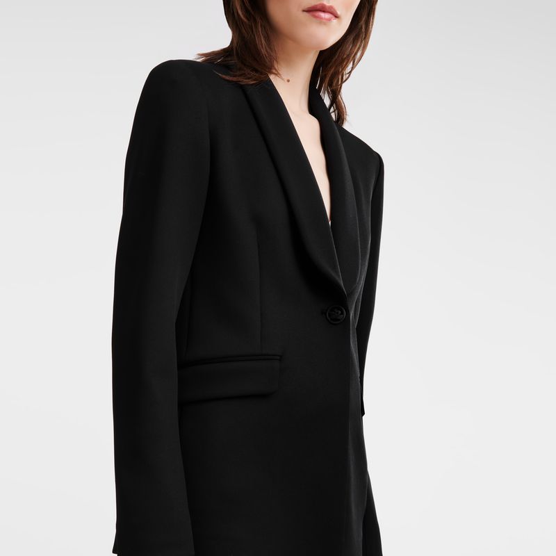 Women Longchamp Fitted Jacket Black | Thailand-508JNSKDQ