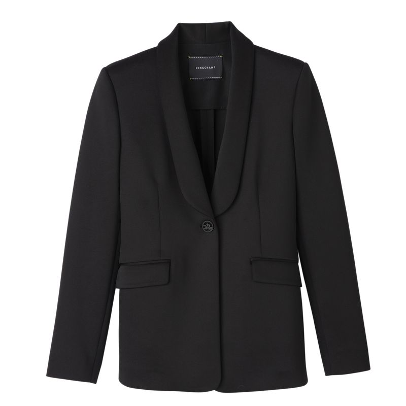 Women Longchamp Fitted Jacket Black | Thailand-508JNSKDQ