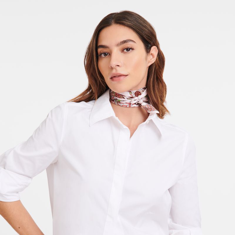 Women Longchamp Forêt 50 Scarf Beige | Thailand-856TSHLIJ