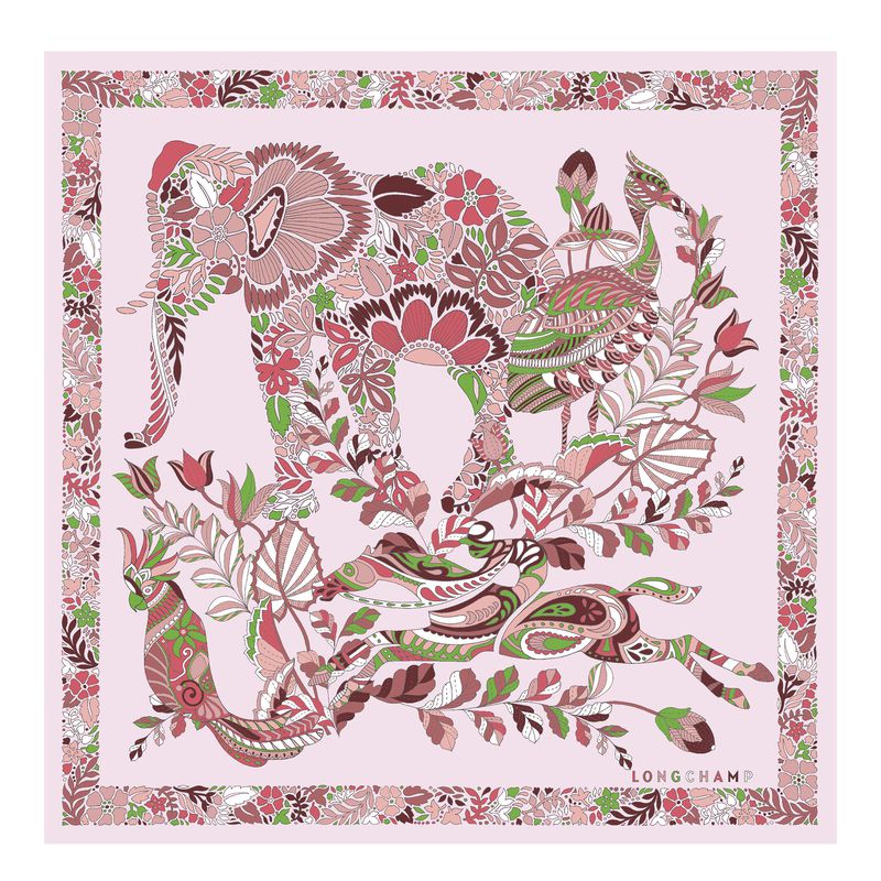 Women Longchamp Forêt 50 Scarf Beige | Thailand-856TSHLIJ