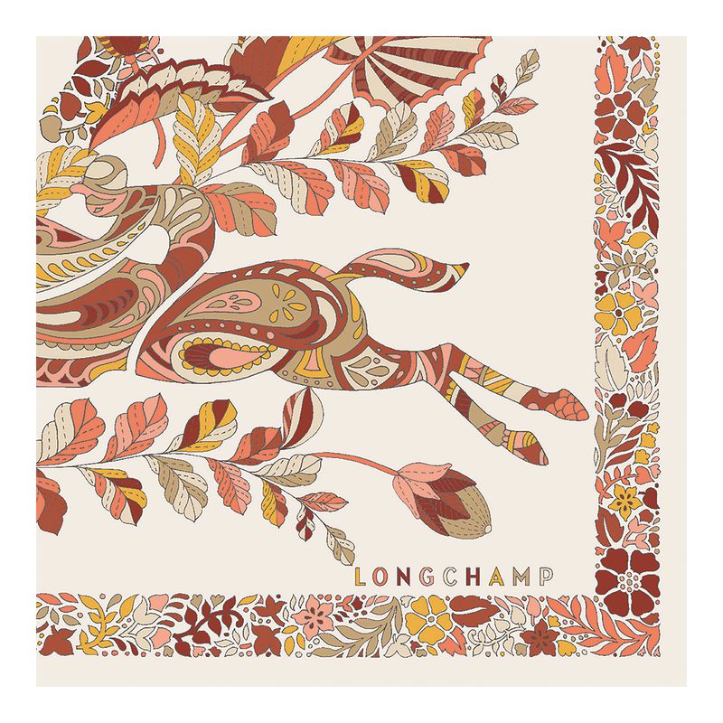 Women Longchamp Forêt 50 Scarf Orange | Thailand-170JFCTSM