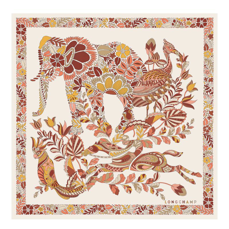 Women Longchamp Forêt 50 Scarf Orange | Thailand-170JFCTSM