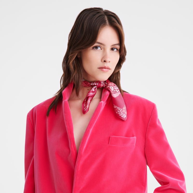 Women Longchamp Forêt 50 Scarf Pink | Thailand-021ZAQTCK