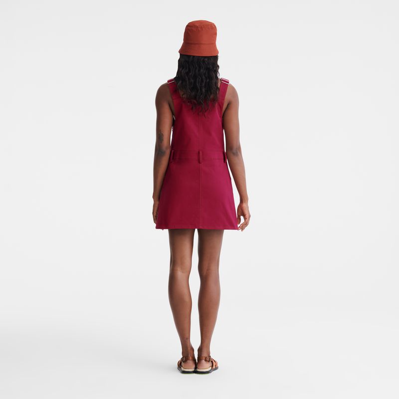 Women Longchamp Gabardine Dress Dark Red | Thailand-962NUYFTO