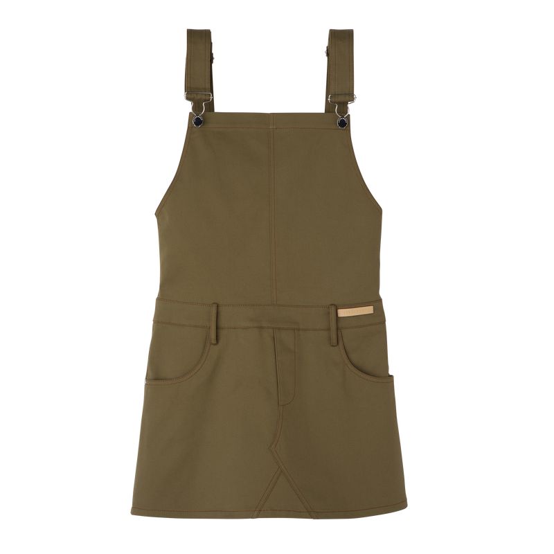 Women Longchamp Gabardine Dress Olive | Thailand-140PWAJZO