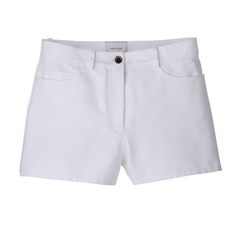Women Longchamp Gabardine Shorts White | Thailand-469YNLMXH
