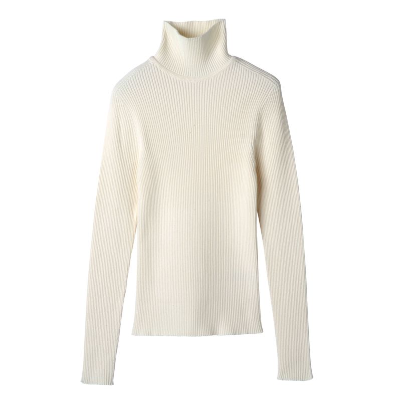 Women Longchamp High Collar Fitted Jumper Cream | Thailand-046IZSKTL