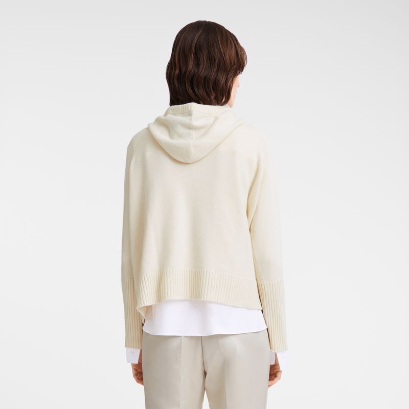 Women Longchamp Hoodie Jumper Cream | Thailand-746GOEXSI