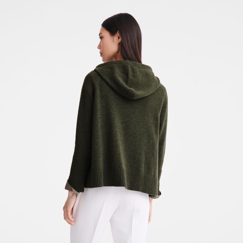 Women Longchamp Hoodie Jumper Khaki | Thailand-026NDHBAV