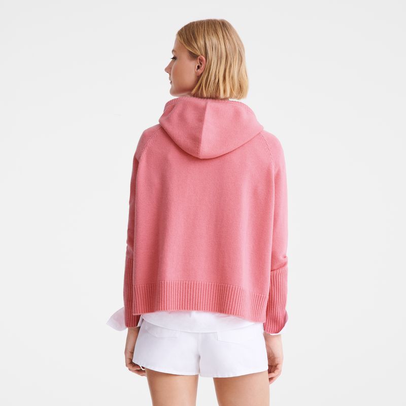 Women Longchamp Hoodie Jumper Pink | Thailand-842RHEUZC