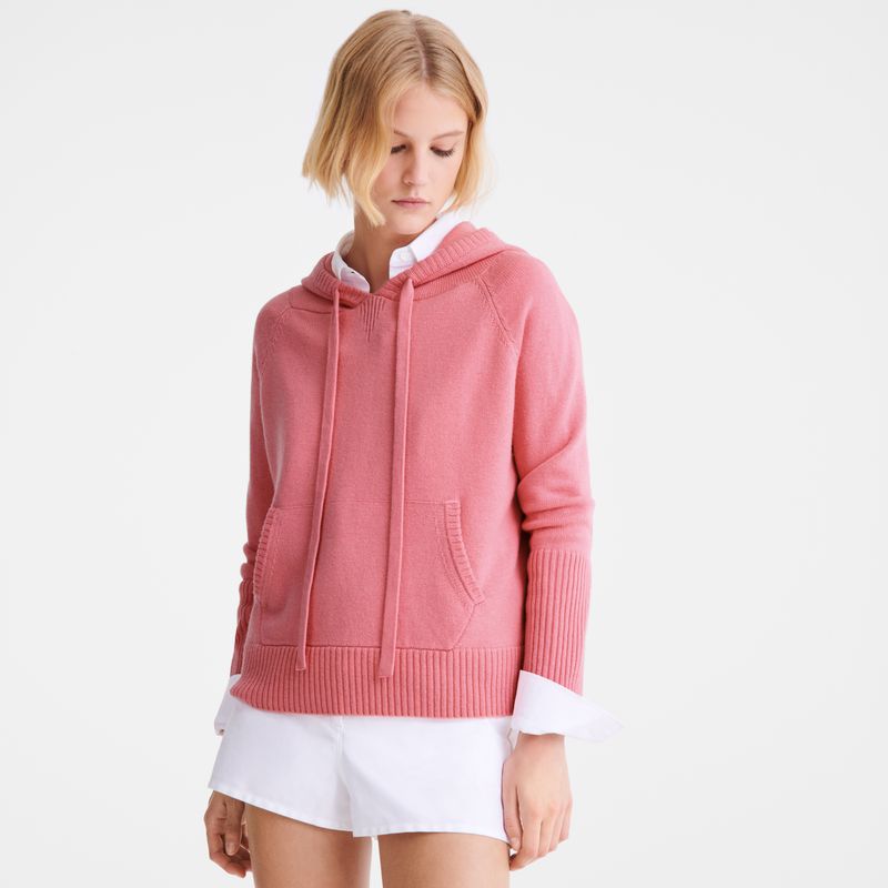 Women Longchamp Hoodie Jumper Pink | Thailand-842RHEUZC