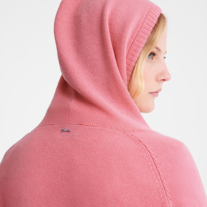 Women Longchamp Hoodie Jumper Pink | Thailand-842RHEUZC