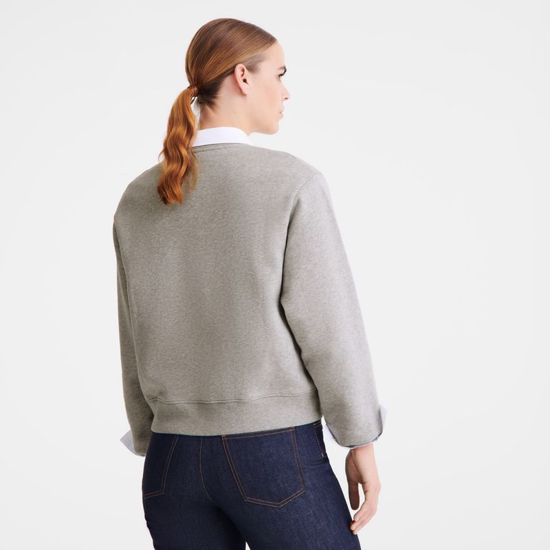 Women Longchamp Jersey Sweatshirt Grey | Thailand-762WAEKIY