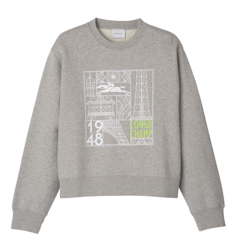Women Longchamp Jersey Sweatshirt Grey | Thailand-762WAEKIY