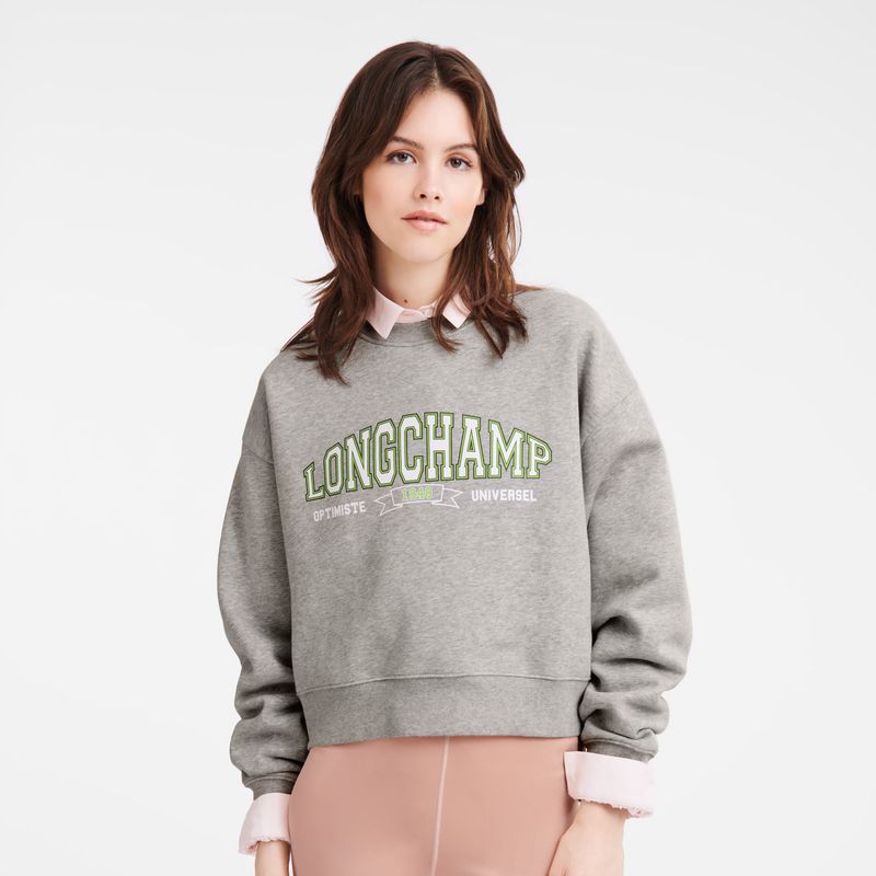 Women Longchamp Jersey Sweatshirt Grey | Thailand-658IDXVNT