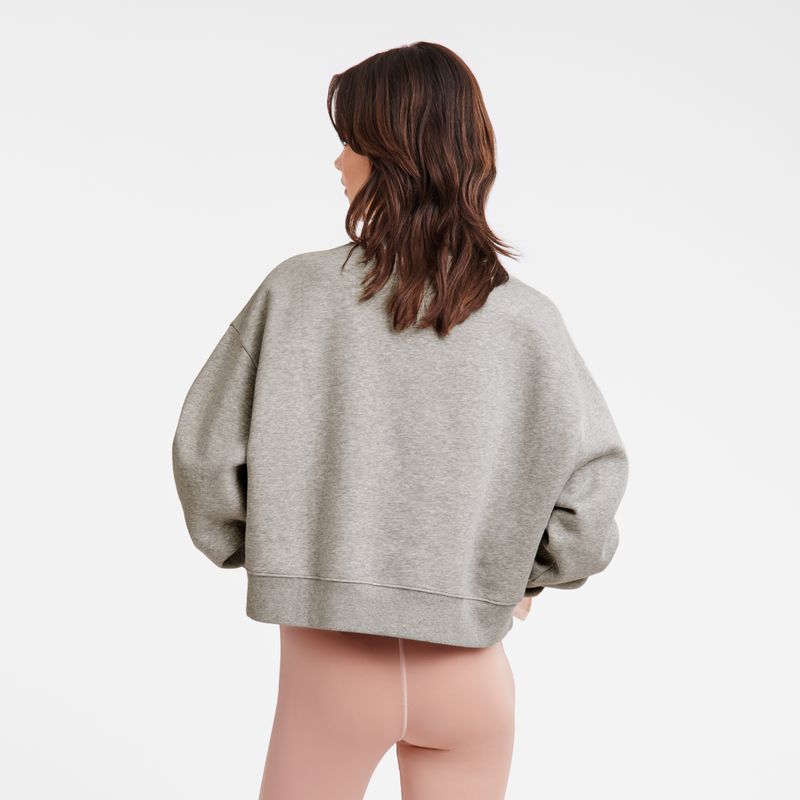 Women Longchamp Jersey Sweatshirt Grey | Thailand-658IDXVNT