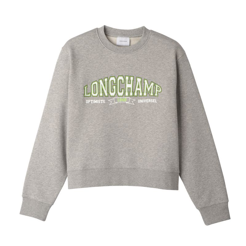 Women Longchamp Jersey Sweatshirt Grey | Thailand-658IDXVNT