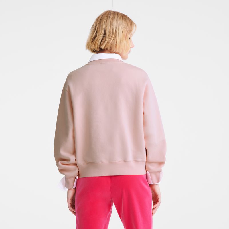 Women Longchamp Jersey Sweatshirt Rose | Thailand-463TGSDKE